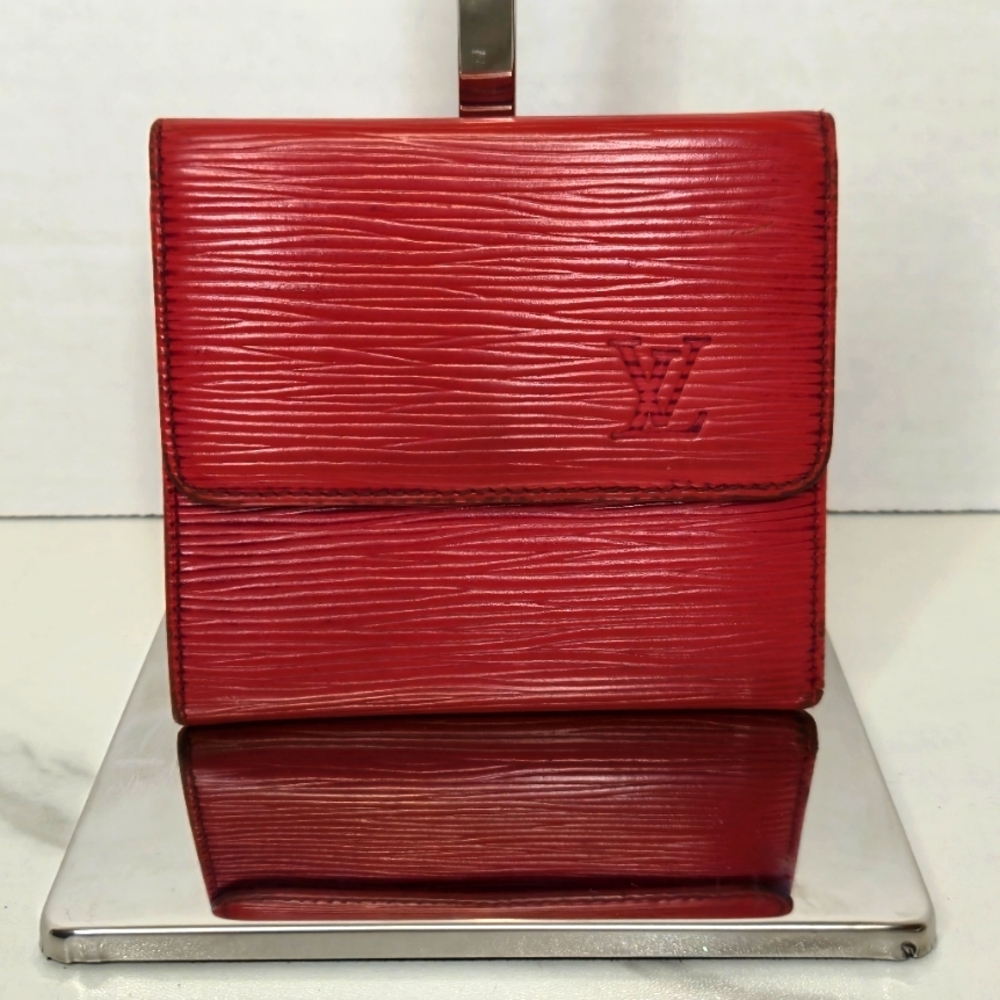 Louis Vuitton Red Epi Leather Compact Snap Wallet